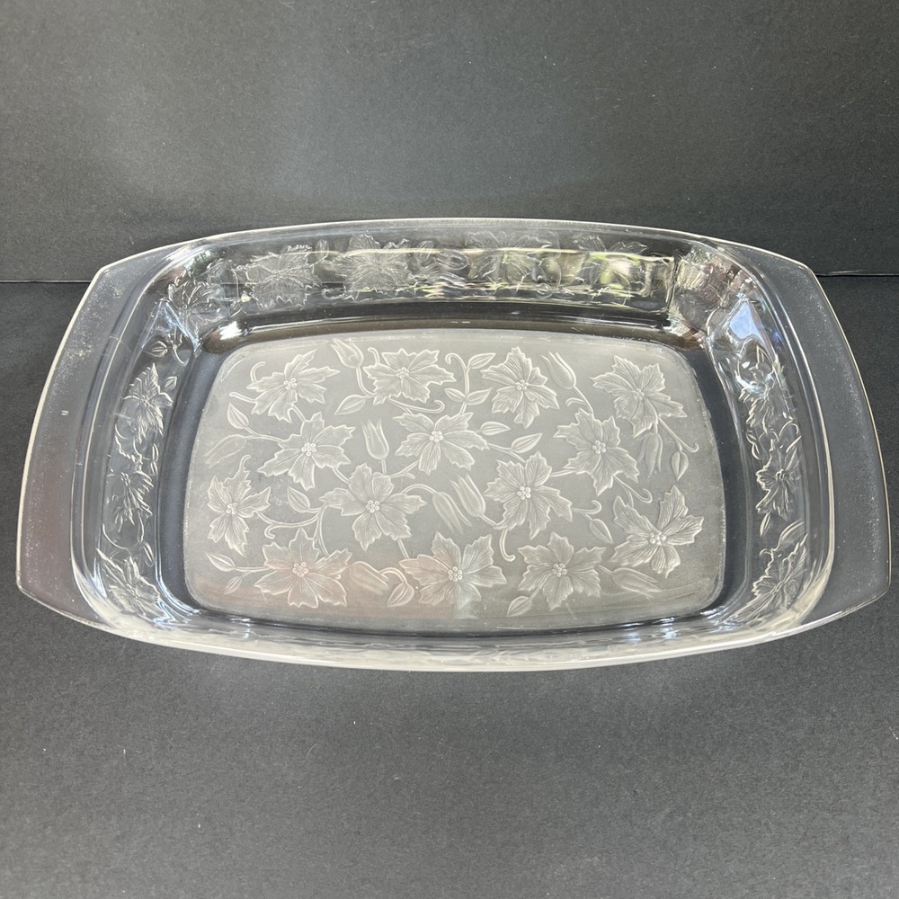 Vtg Princess House Floral Lasagna Baking Dish Fantasia Approx 13.5x8.5x2